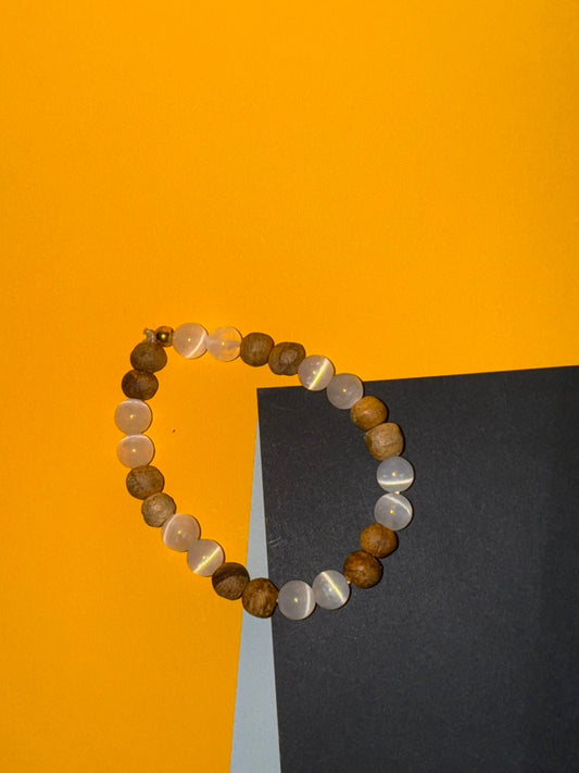 Pulsera de Palo Santo con Selenita – Protección, Luz y Energía Sagrada