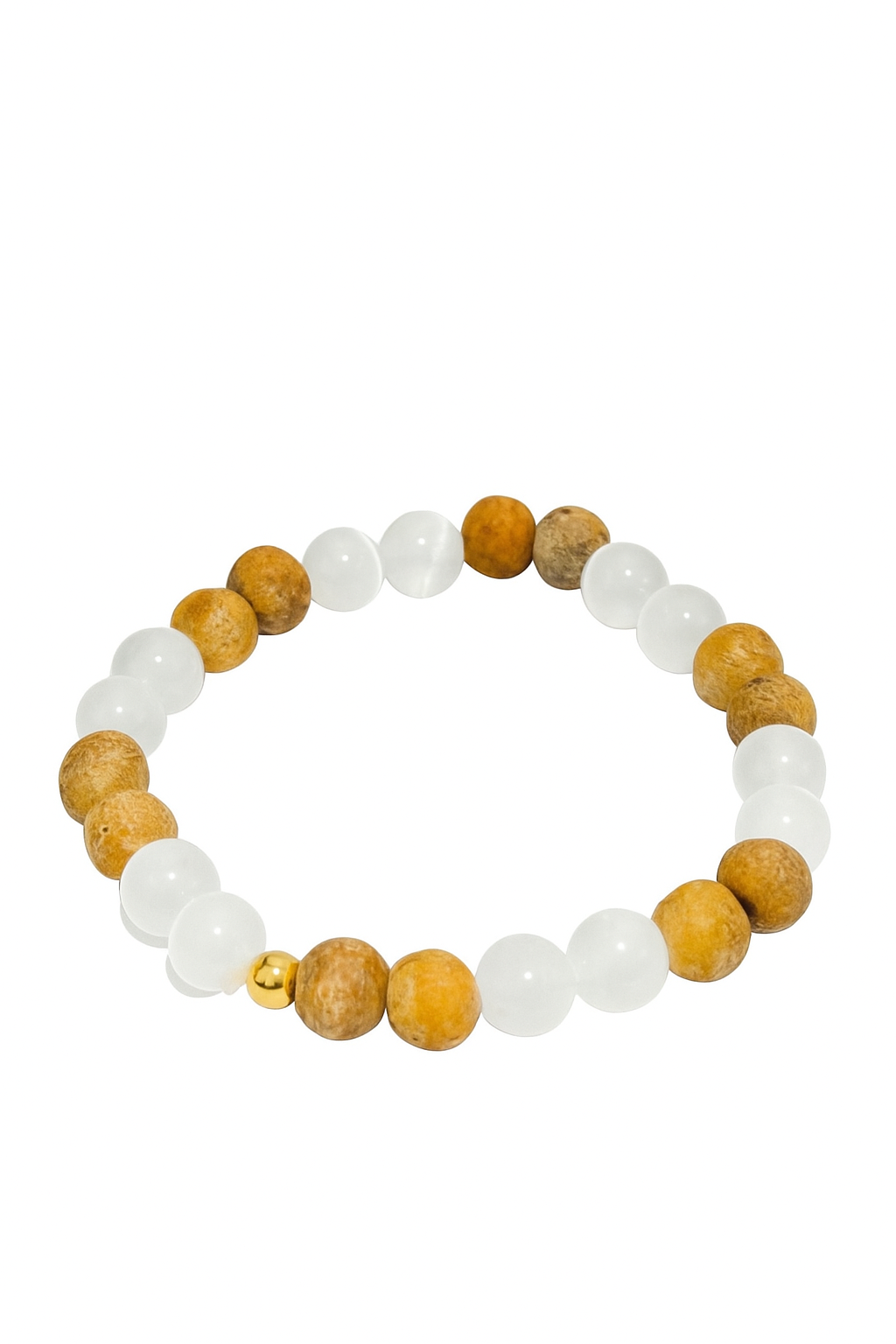 Pulsera de Palo Santo con Selenita – Protección, Luz y Energía Sagrada