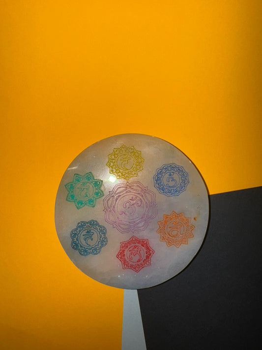Plato de Selenita Siete Chakras