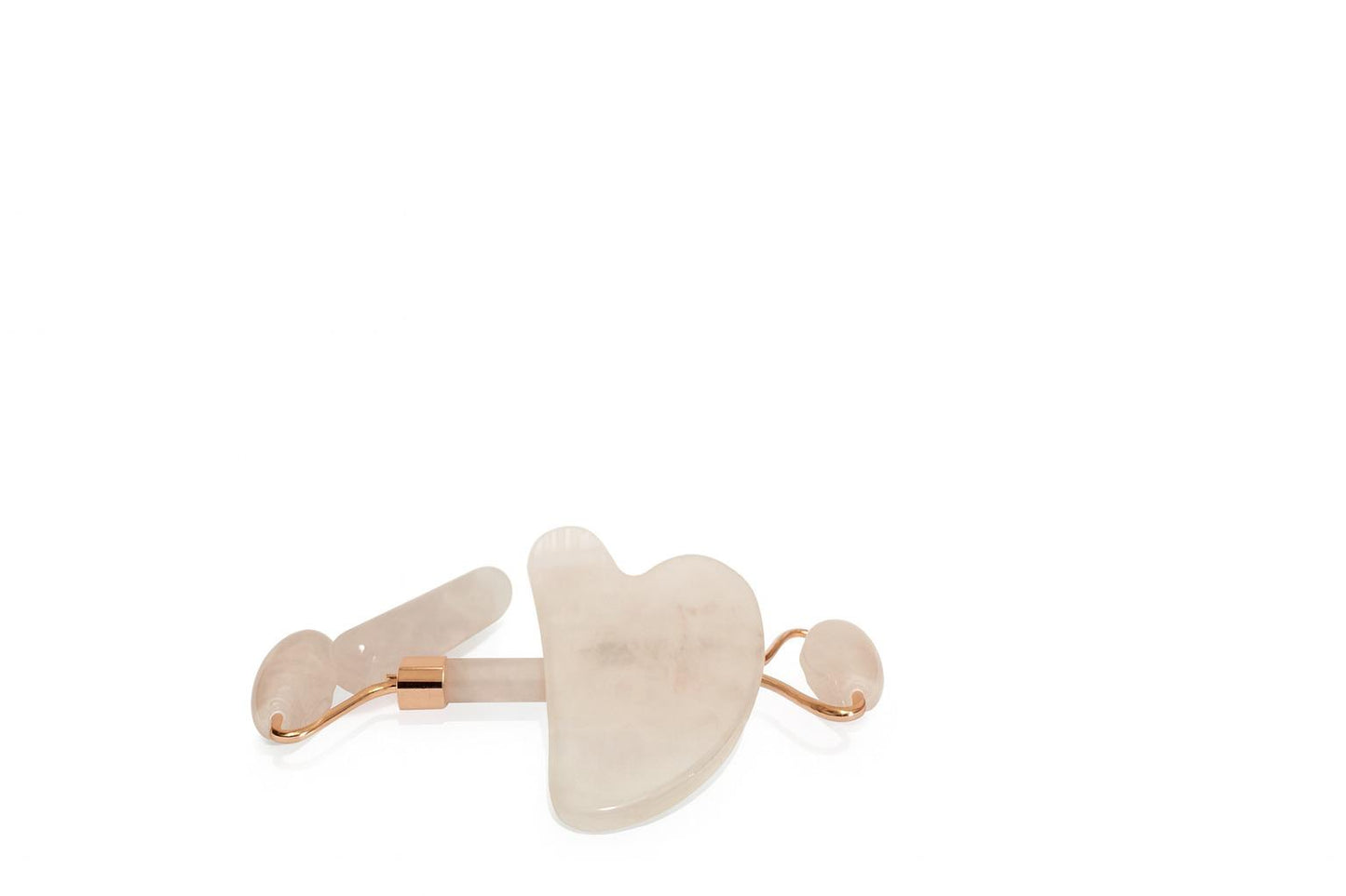 Rodillo Facial y Gua Sha de Cuarzo Rosa Plano